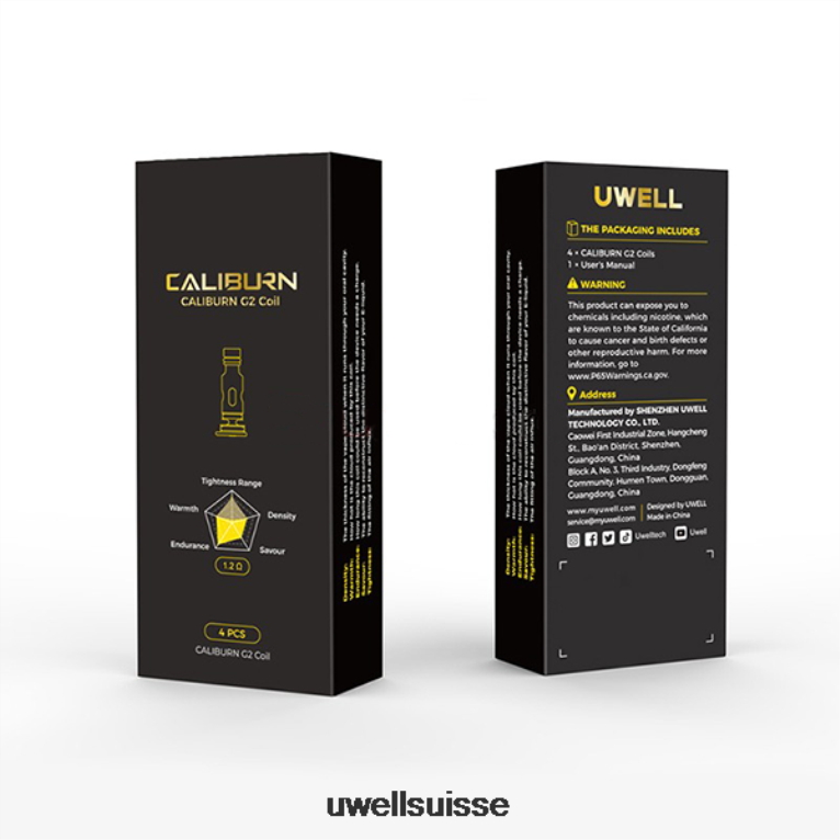 UWELL CALIBURN G2 bobines | paquet de 4 un2 maillé-h 1,2ohm NLB2N2 - UWELL Jetable