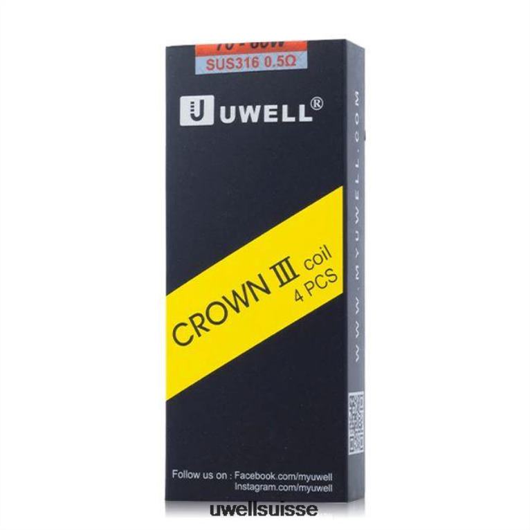 UWELL CROWN 3 bobines (paquet de 4) 0,5 ohm NLB2N93 - UWELL Vape Price