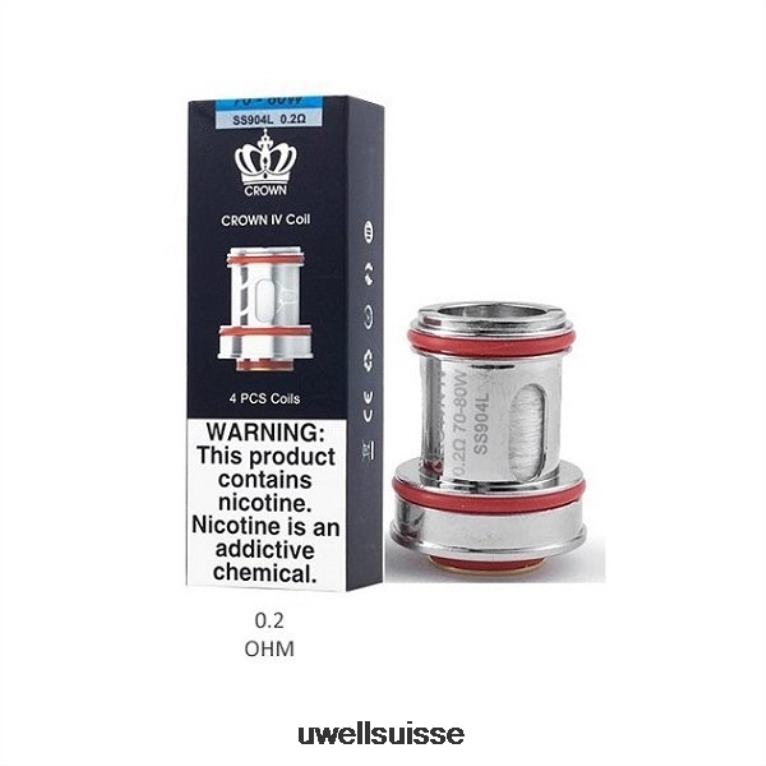 UWELL CROWN 4 bobines de remplacement (paquet de 4) un2 double maille 0,23 ohm NLB2N184 - UWELL Vape Pod