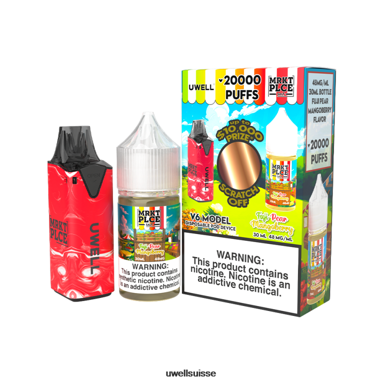 UWELL V6 appareil jetable + jus daddy's vapor 30ml - pack collab clr : cyan/flv : menthe fraîche 50 mg NLB2N210 - UWELL Zurich
