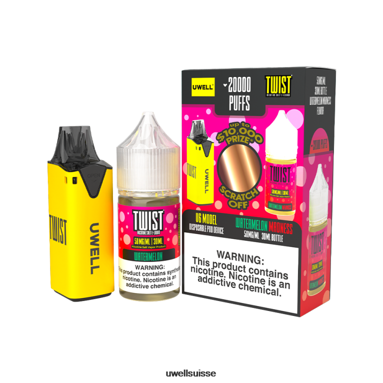 UWELL V6 appareil jetable + jus daddy's vapor 30ml - pack collab clr : rouge/flv : biscuit à la crème 48 mg NLB2N213 - UWELL Vape Price